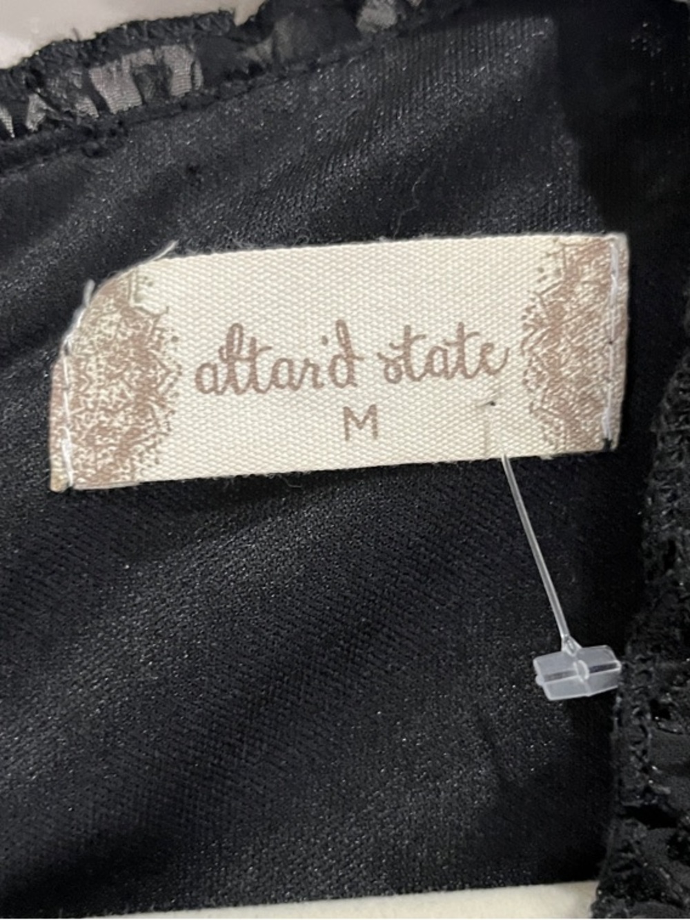 Altard State Black Textured V-Neck Ruffle Tiered Mini Dress Sz M Feminine TC0354 - Picture 3 of 8